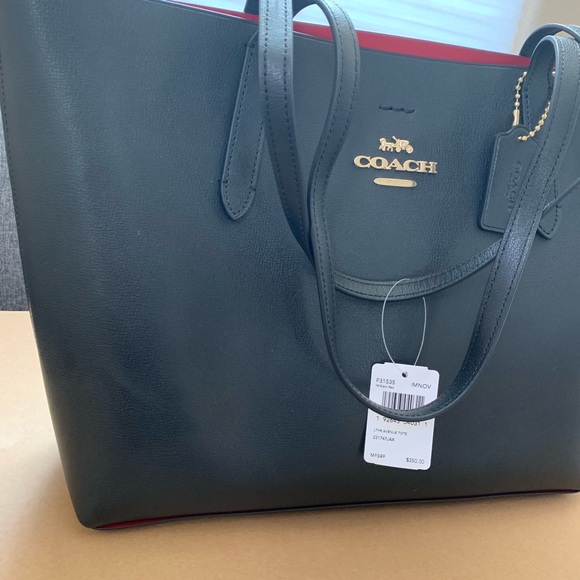 Coach Leather Avenue Tote - Black - Picture 2 of 6